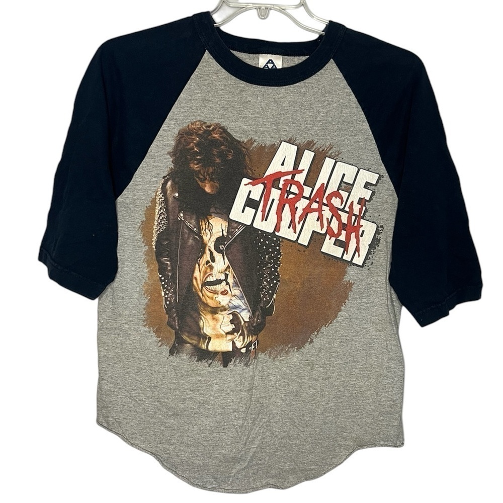 Alstyle Apparel Alice Cooper Trash Baseball Style Band Tee Medium